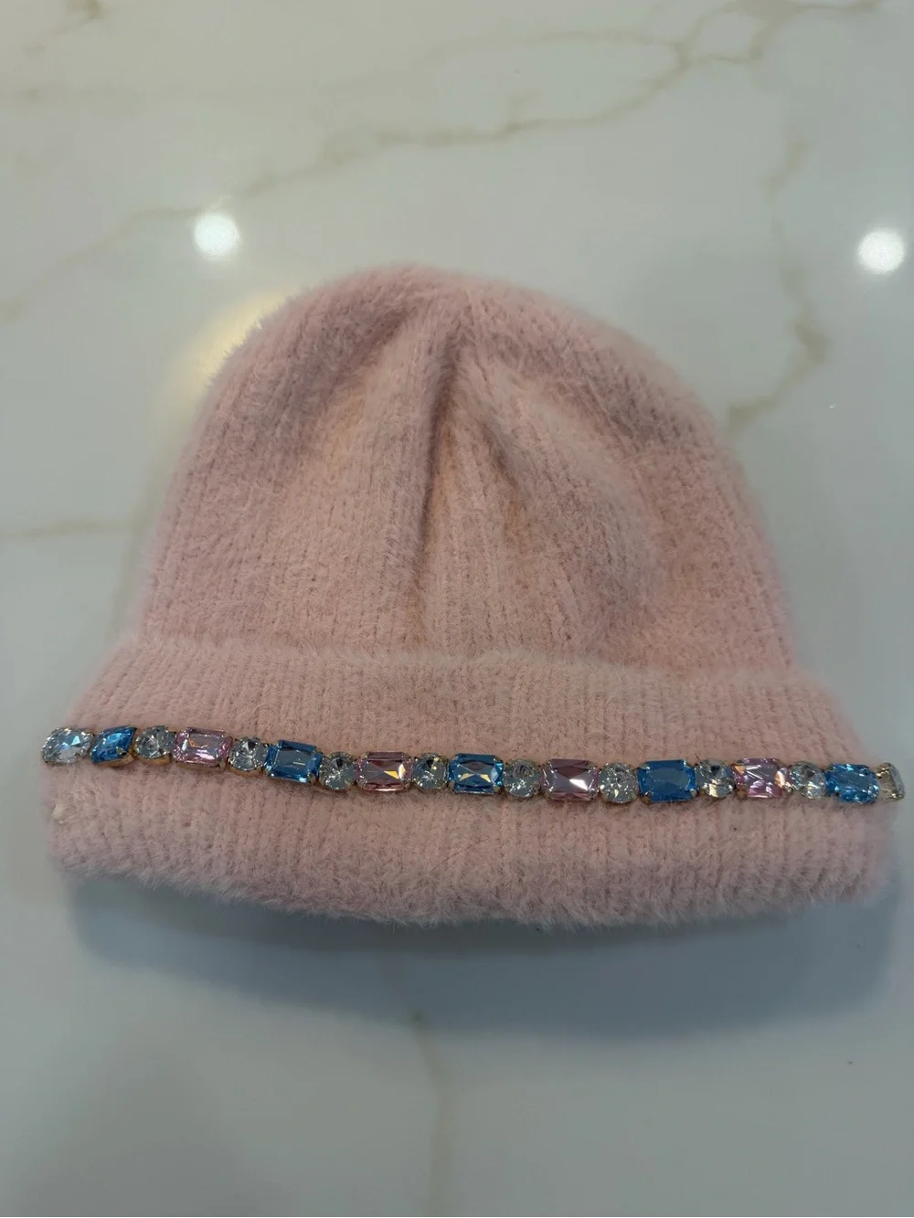 Pink Bejeweled Kids Knit Hat - Brand: